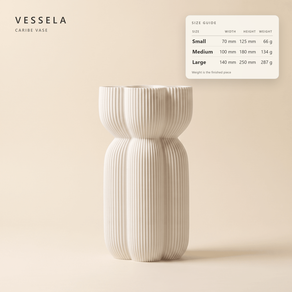 Caribe Vase — size guide: width, height & weight