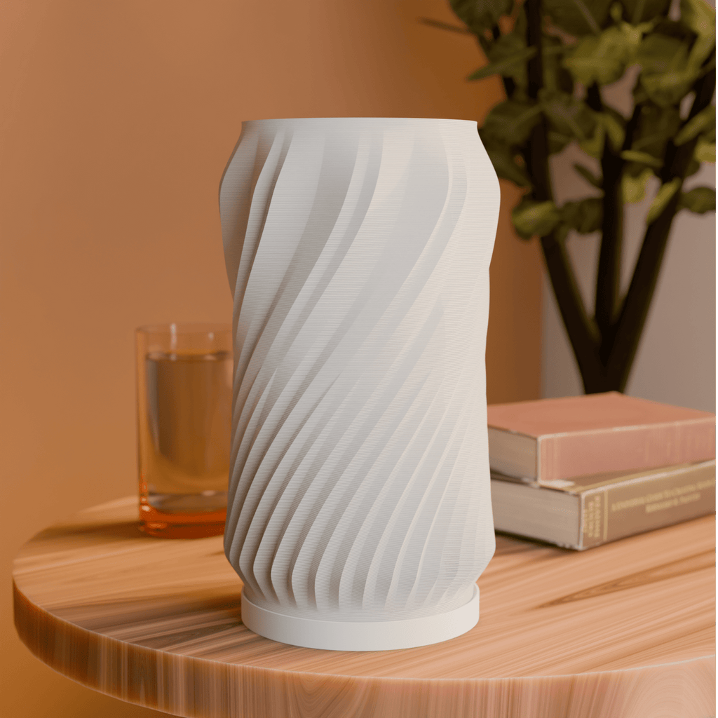 Minimalist Spiral lamp with a soft rising spiral form and ambient glow, made in Australia - view 3