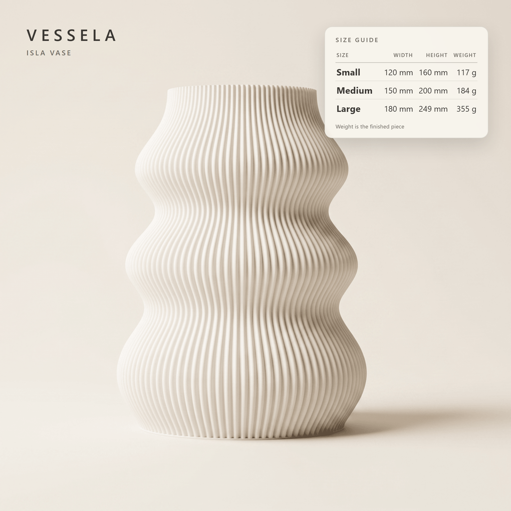 Isla Vase — size guide: width, height & weight