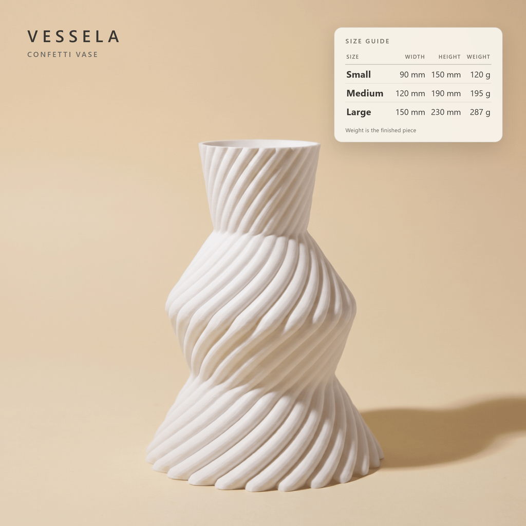 Confetti Vase — size guide: width, height & weight