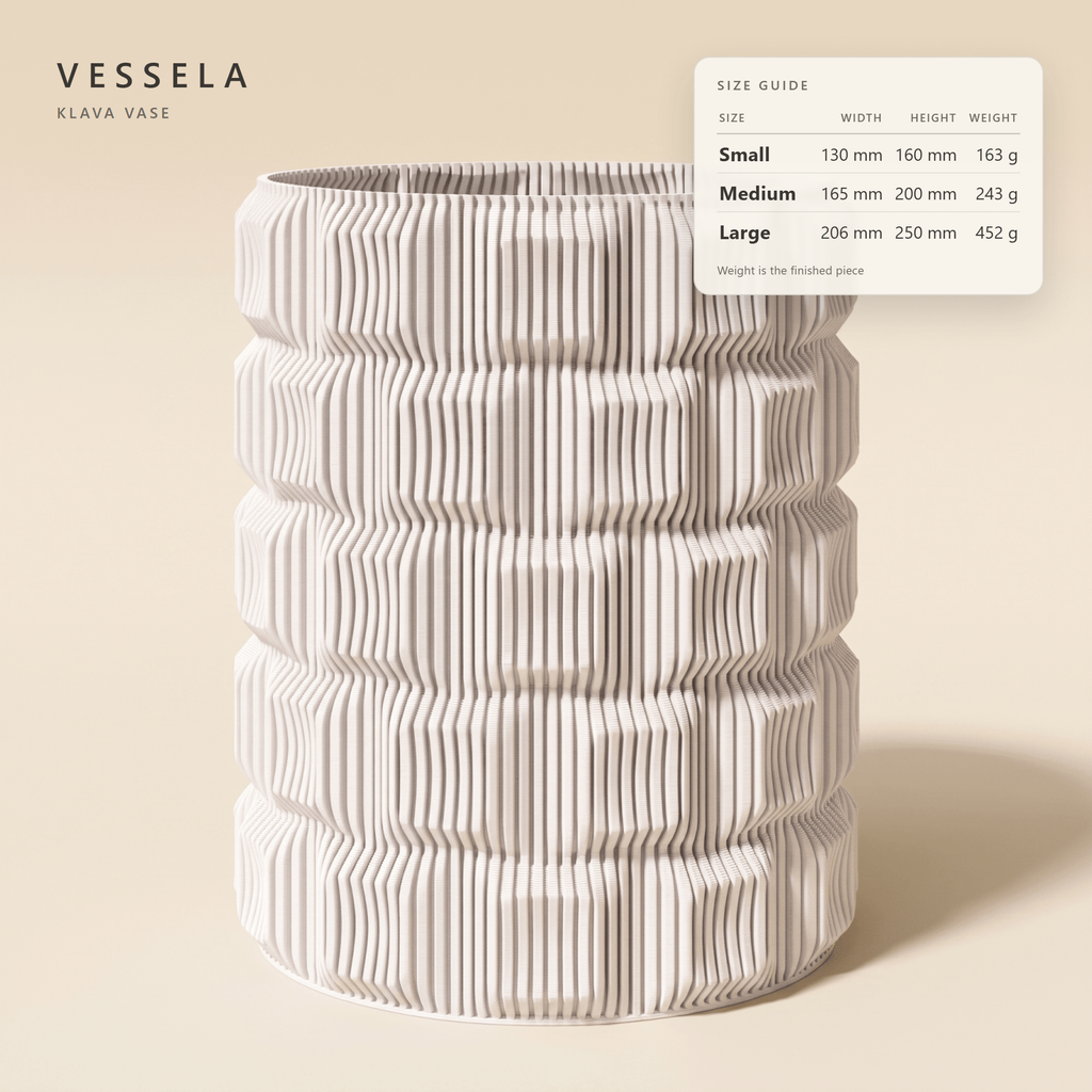 Klava Vase — size guide: width, height & weight