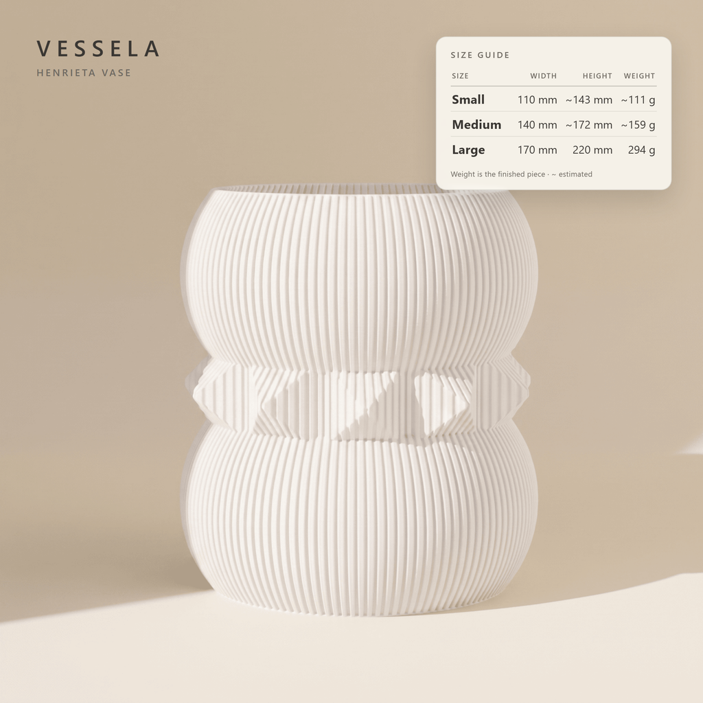 Henrieta Vase — size guide: width, height & weight