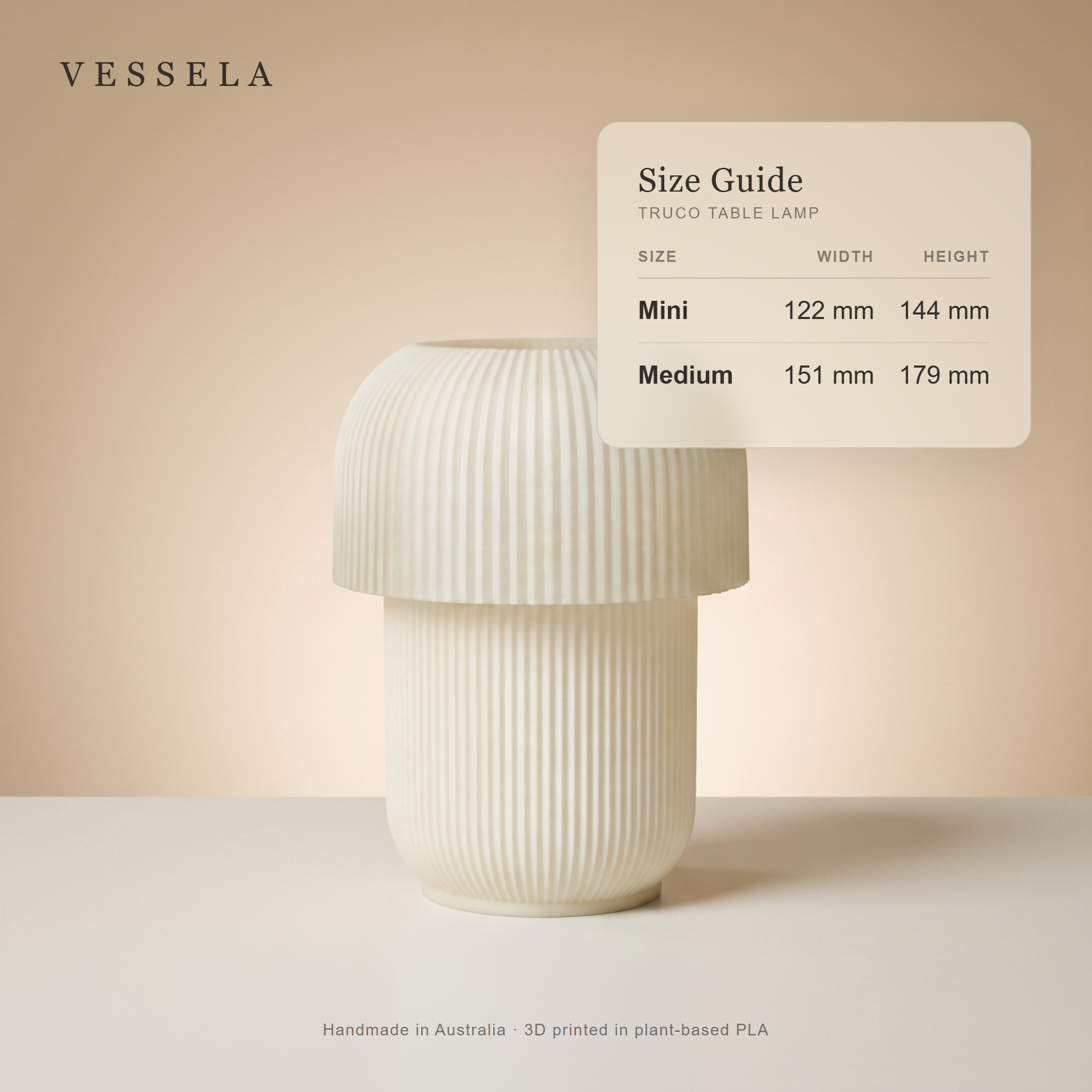 Truco Table Lamp size guide