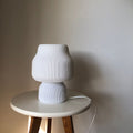 Capri table lamp, a flowing textured 3D printed lamp with a dimmable LED, made in Australia – view 3