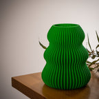 Fir vase, a pine-inspired 3D printed vase with smooth flowing lines, made in Australia