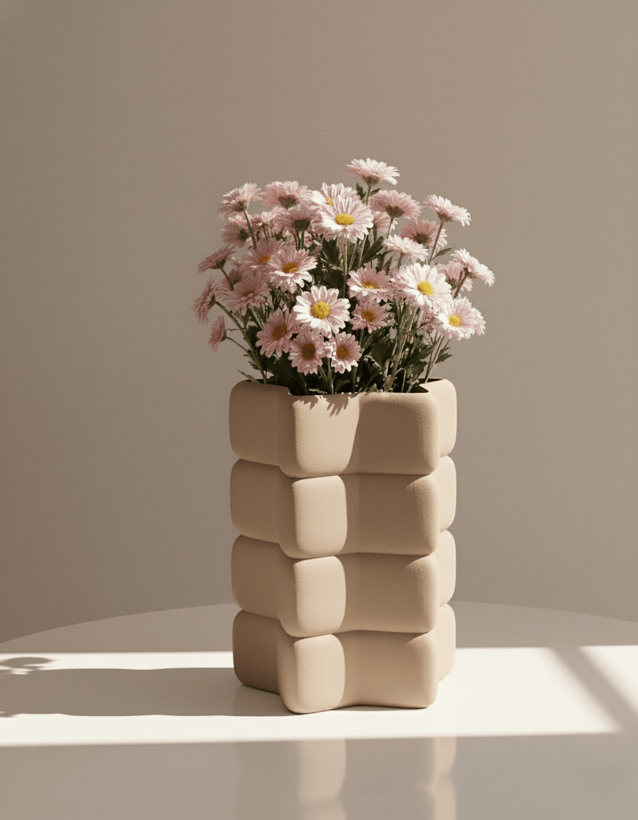 Star vase with a bold star-shaped silhouette and softly rounded edges, 3D printed in Australia - view 5