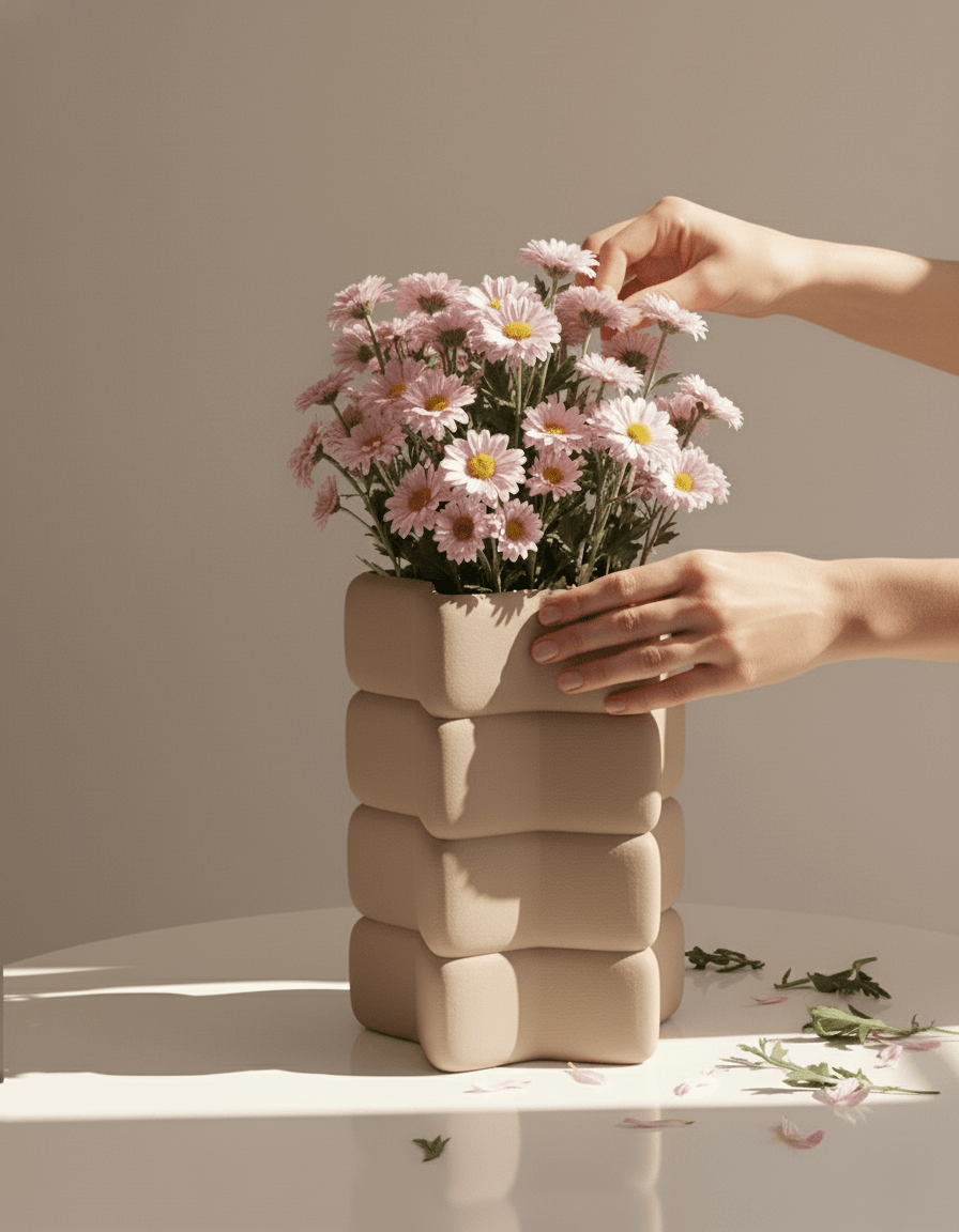Star vase with a bold star-shaped silhouette and softly rounded edges, 3D printed in Australia - view 2