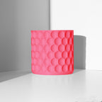 Hive planter, a cylindrical 3D printed pot with a repeating honeycomb texture, made in Australia – view 16