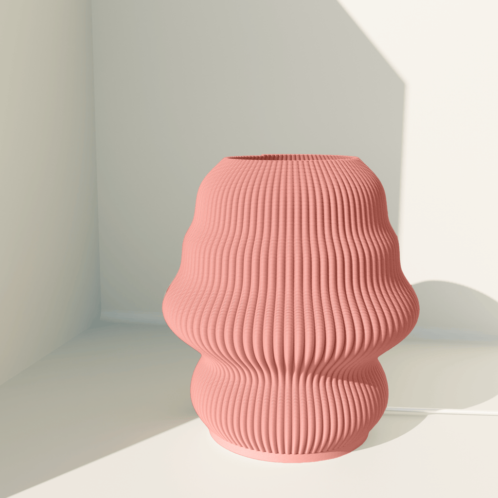 Isla table lamp with flowing wave-like curves for ambient light, 3D printed in Australia – view 52