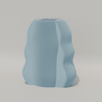 Marea vase with rippling water-inspired texture, 3D printed in Australia