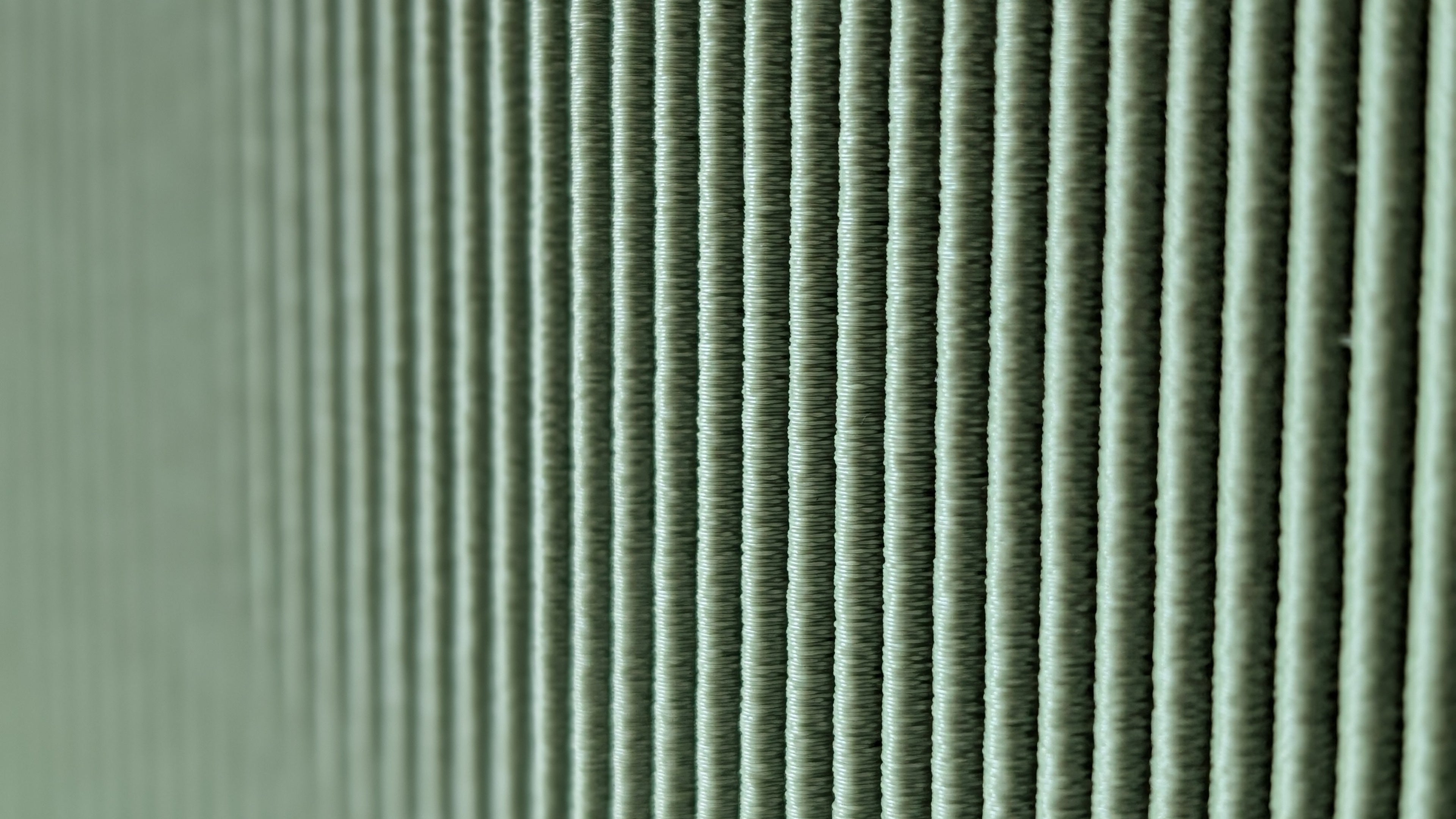 Close-up macro showing the fine ribbed 3D-printed texture of the Niza Tissue Box