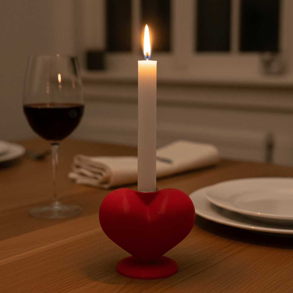 Heart Candle Holder with Base - Vessela