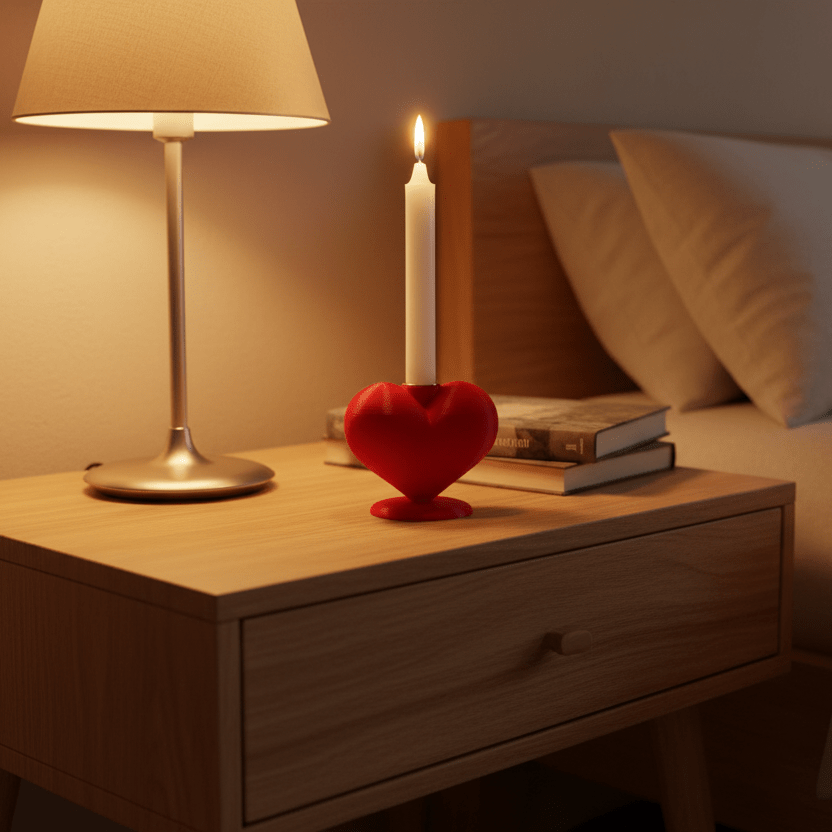 Heart Candle Holder with Base - Vessela