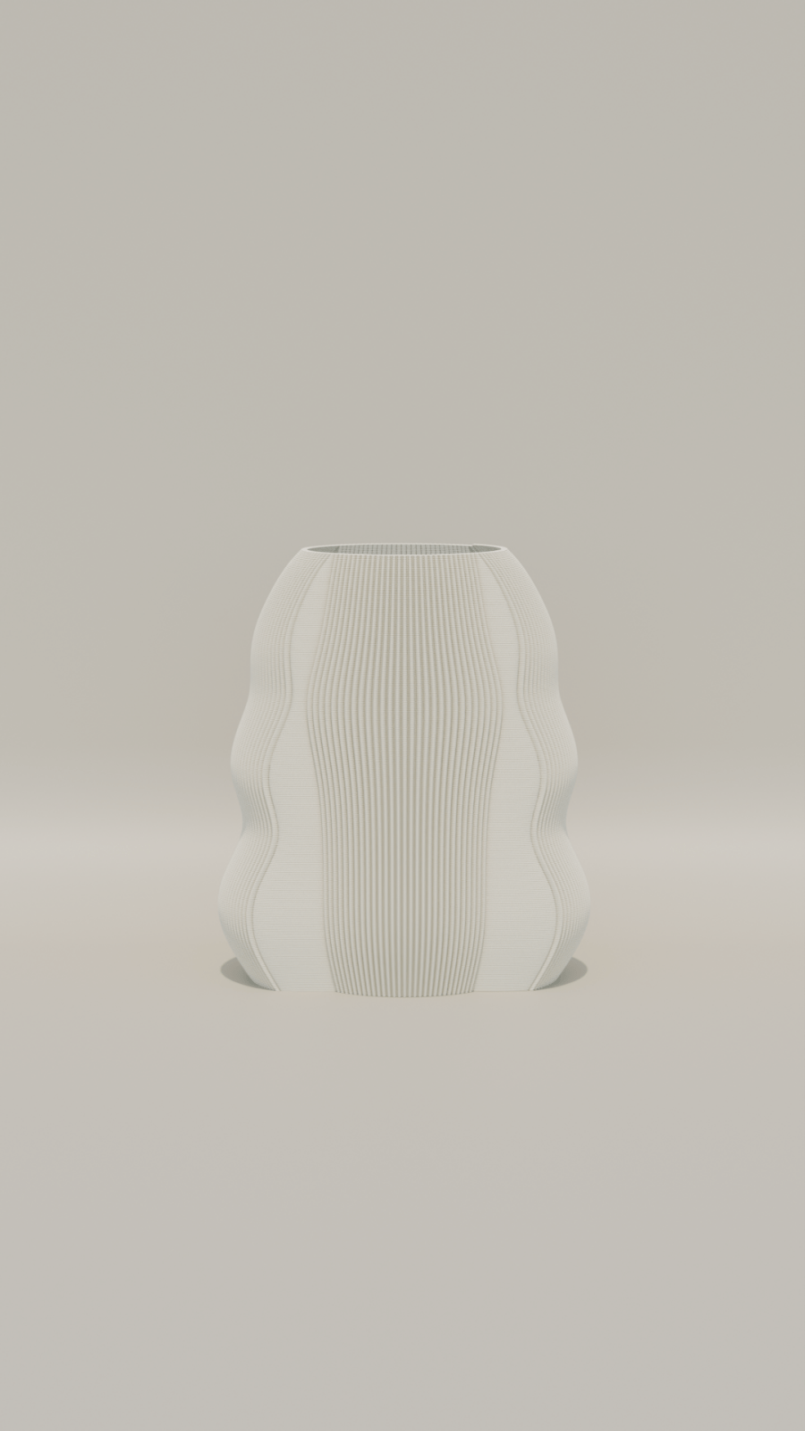 Marea vase with rippling water-inspired texture, 3D printed in Australia - view 3