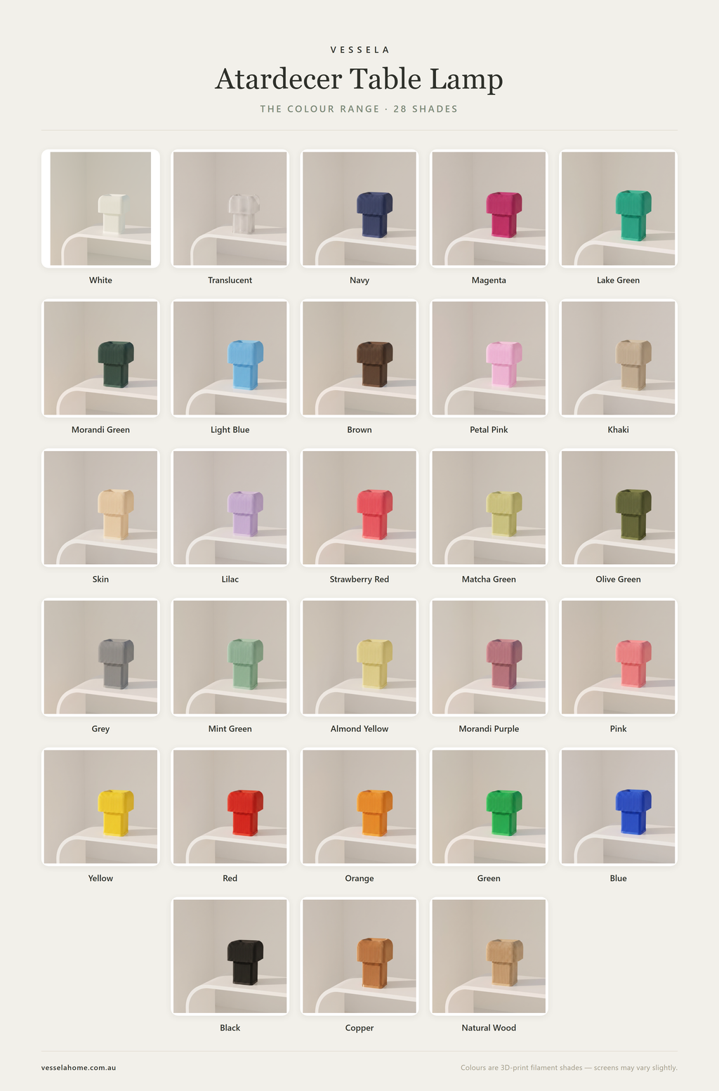 Atardecer Table Lamp — The Colour Range · 27 Shades