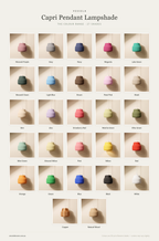 Capri Pendant Lampshade — The Colour Range · 27 Shades