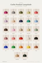 Caribe Pendant Lampshade — The Colour Range · 27 Shades