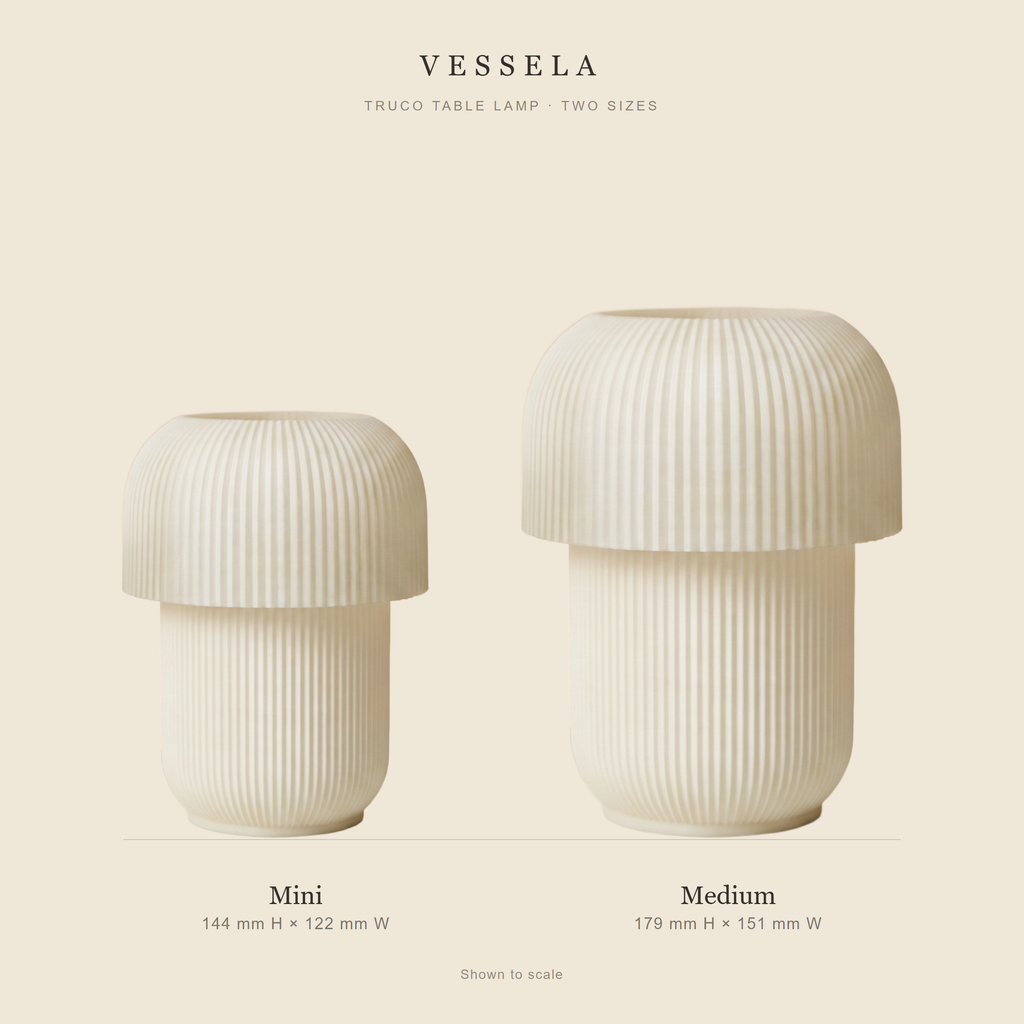Truco Table Lamp size comparison - Mini and Medium