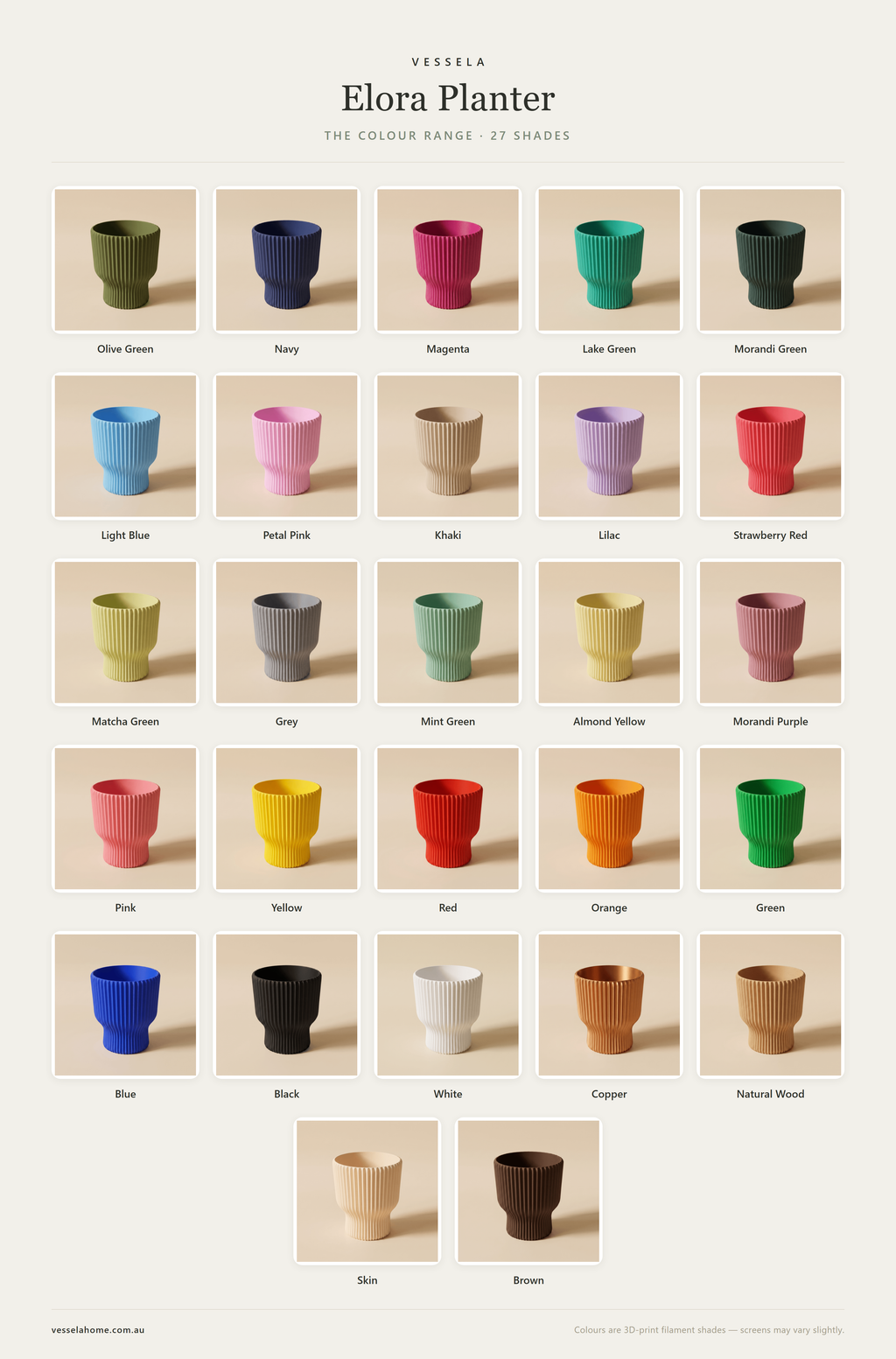 Elora Planter — The Colour Range · 27 Shades