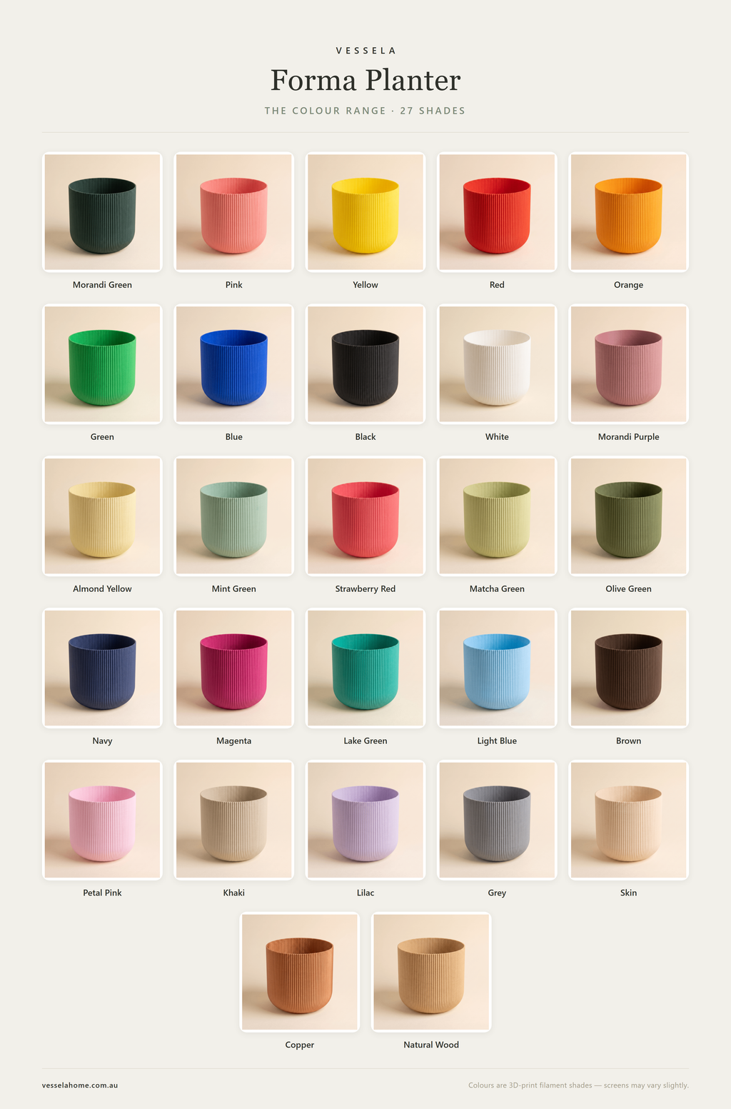 Forma Planter — The Colour Range · 27 Shades