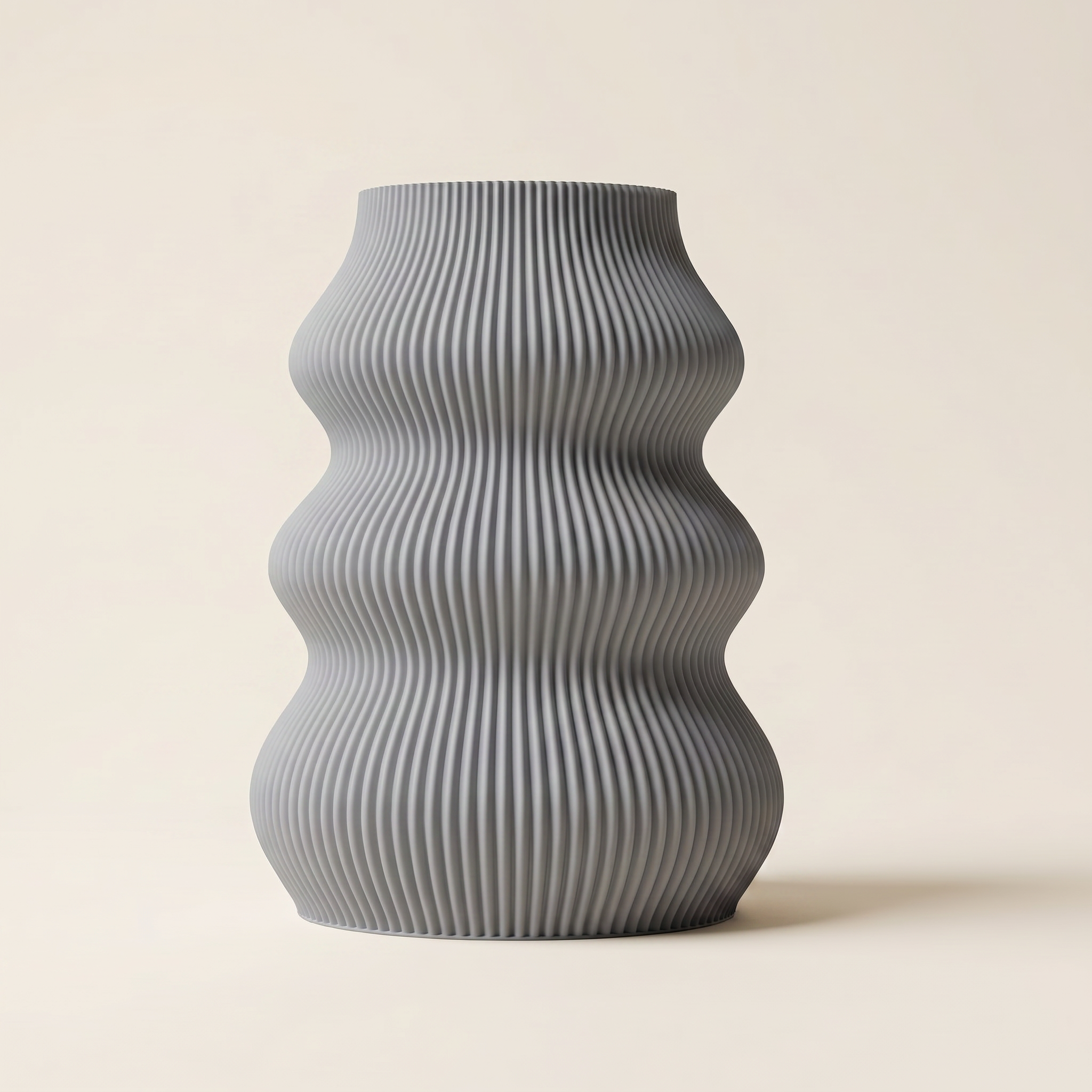 Isla vase in Grey — matte 3D printed, made in Australia