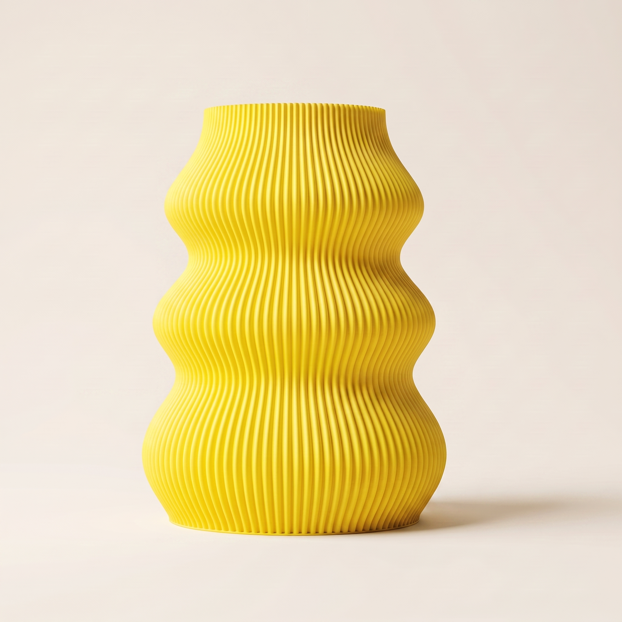 Isla vase in Yellow — matte 3D printed, made in Australia