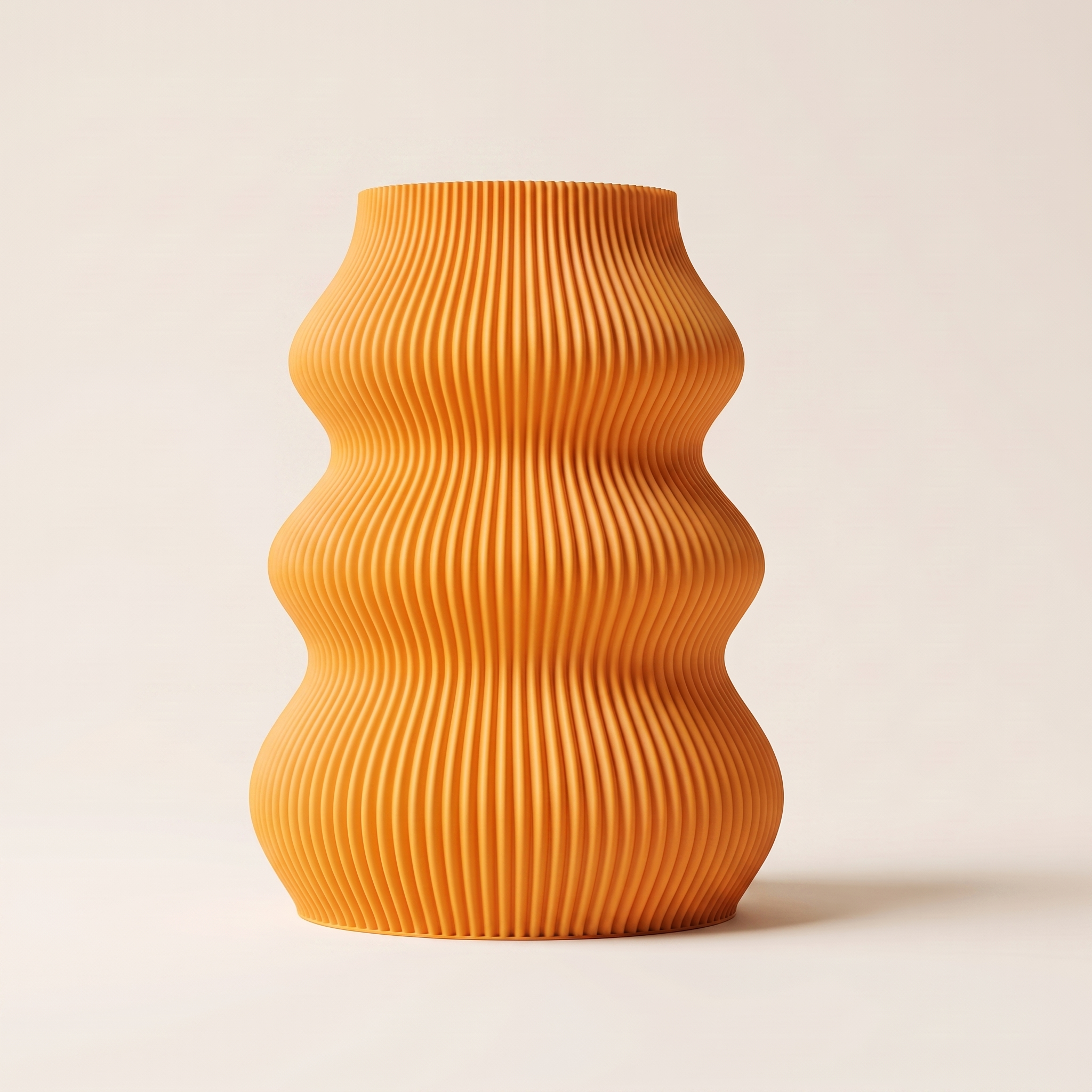 Isla vase in Orange — matte 3D printed, made in Australia