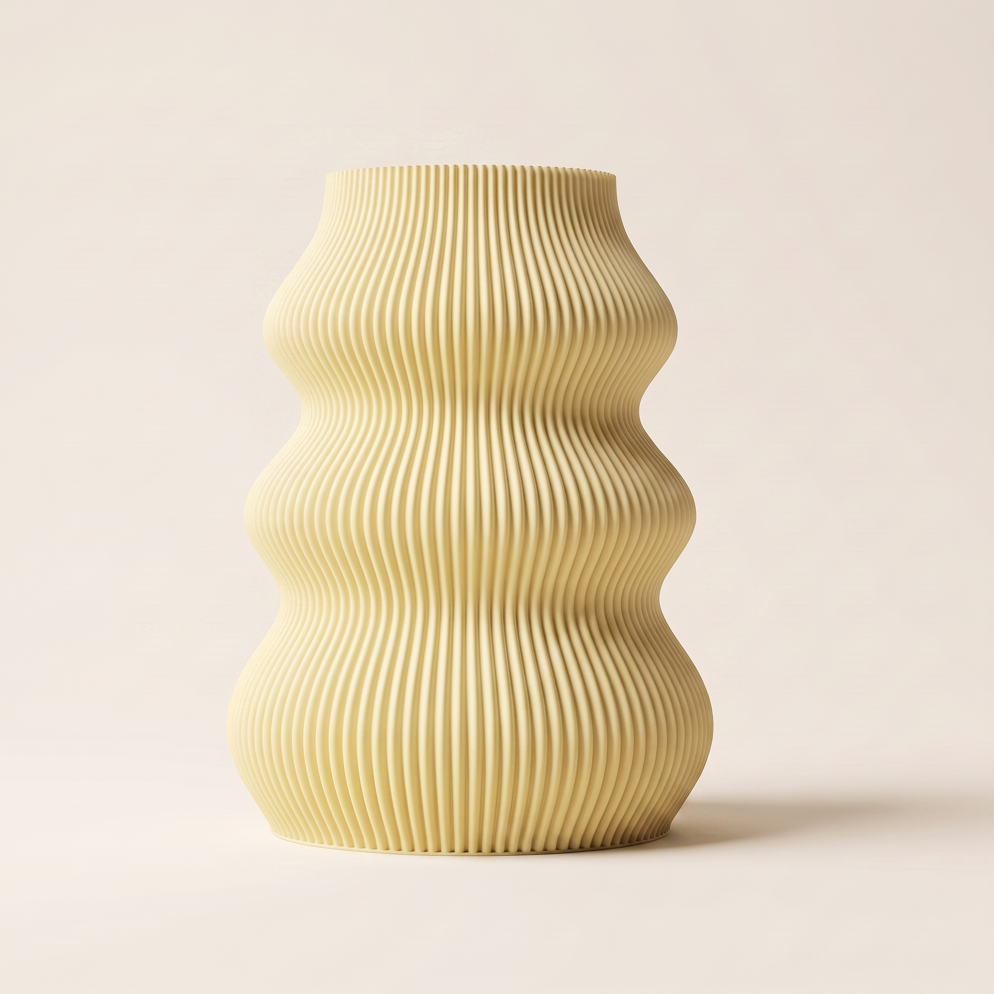 Isla vase in Almond Yellow — matte 3D printed, made in Australia