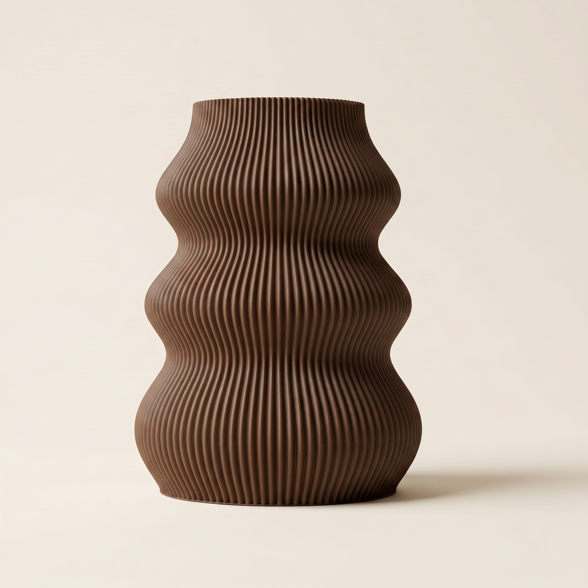 Isla vase in Brown — matte 3D printed, made in Australia