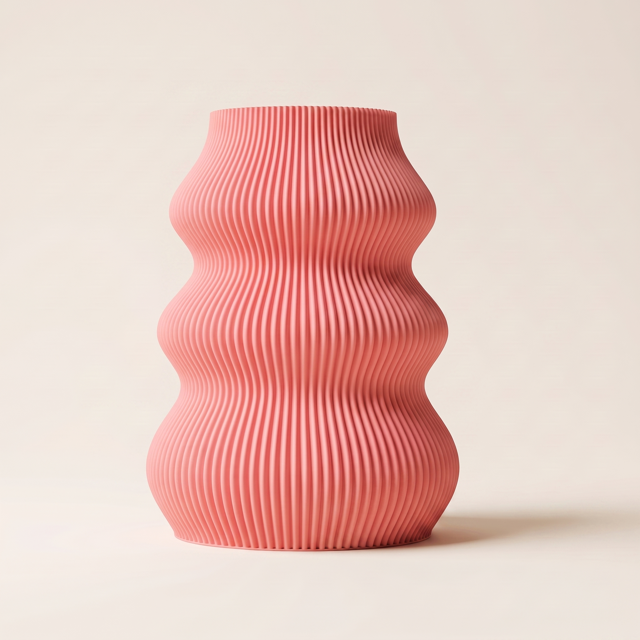 Isla vase in Pink — matte 3D printed, made in Australia