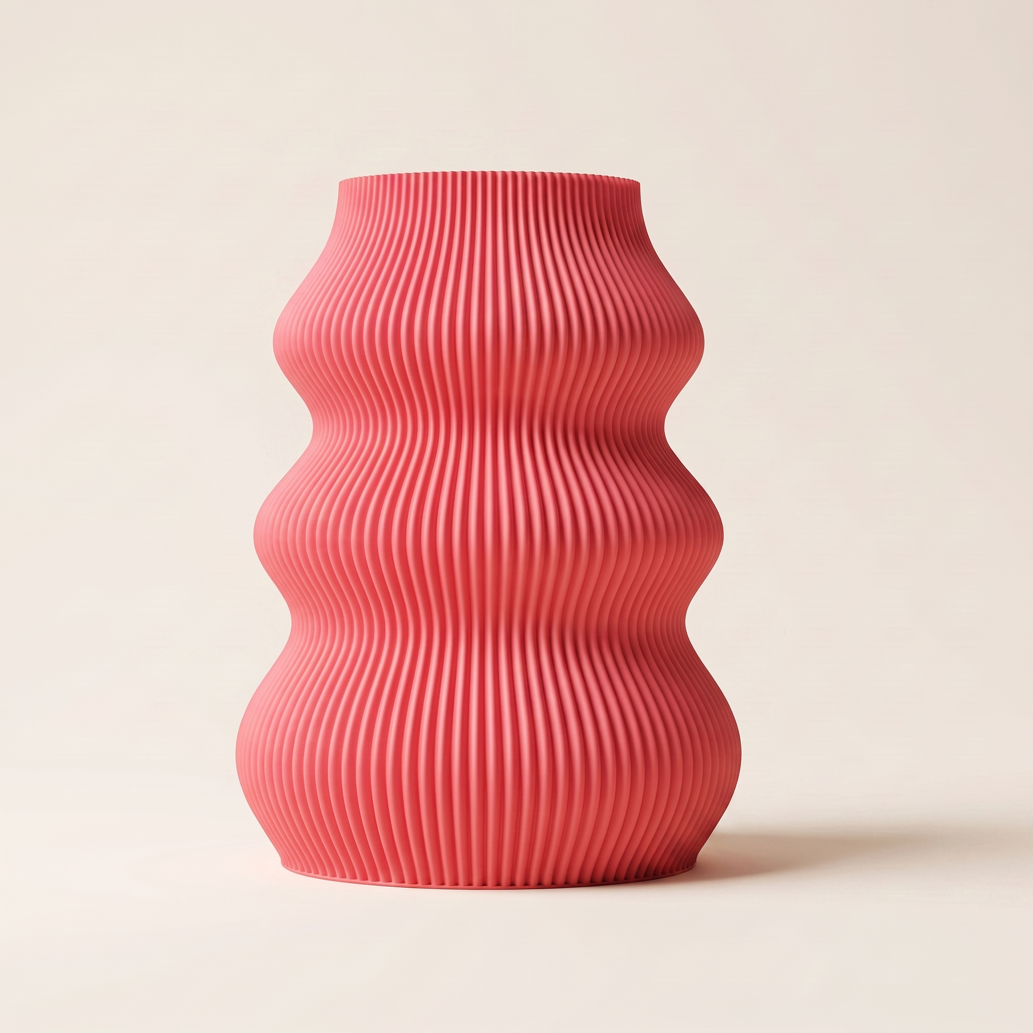 Isla vase in Strawberry Red — matte 3D printed, made in Australia