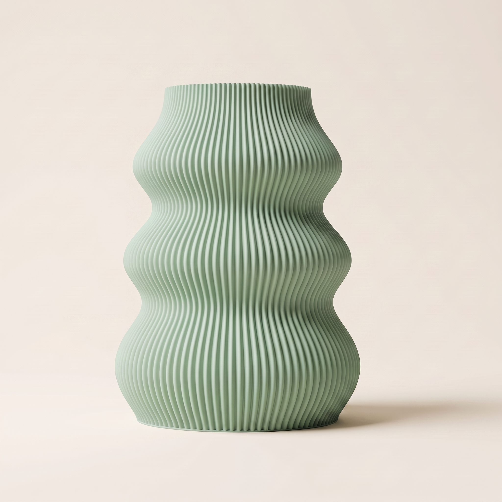Isla vase in Mint Green — matte 3D printed, made in Australia