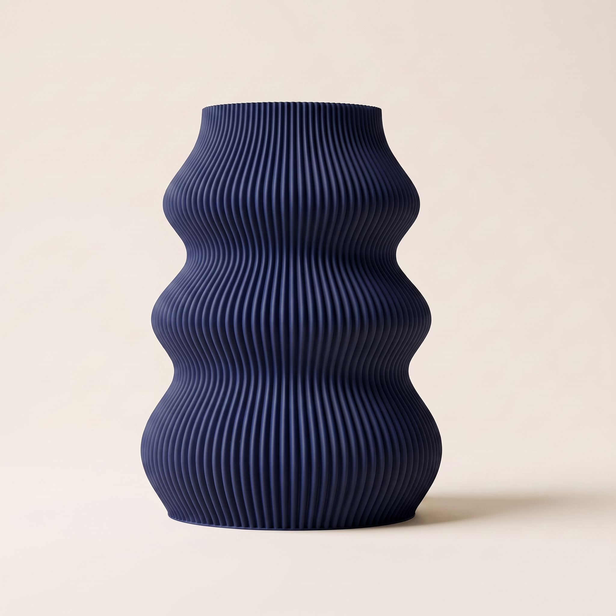 Isla vase in Navy — matte 3D printed, made in Australia