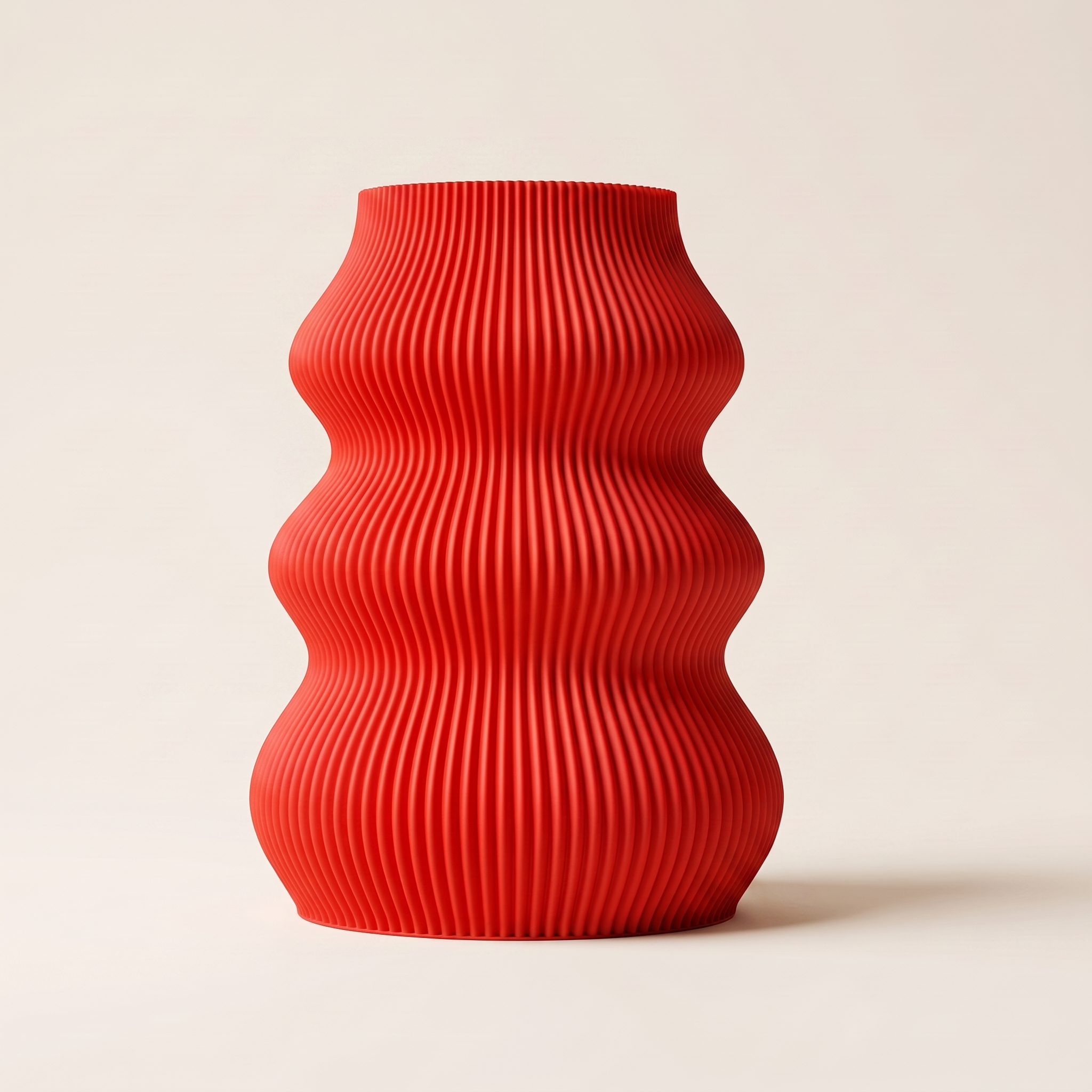 Isla vase in Red — matte 3D printed, made in Australia