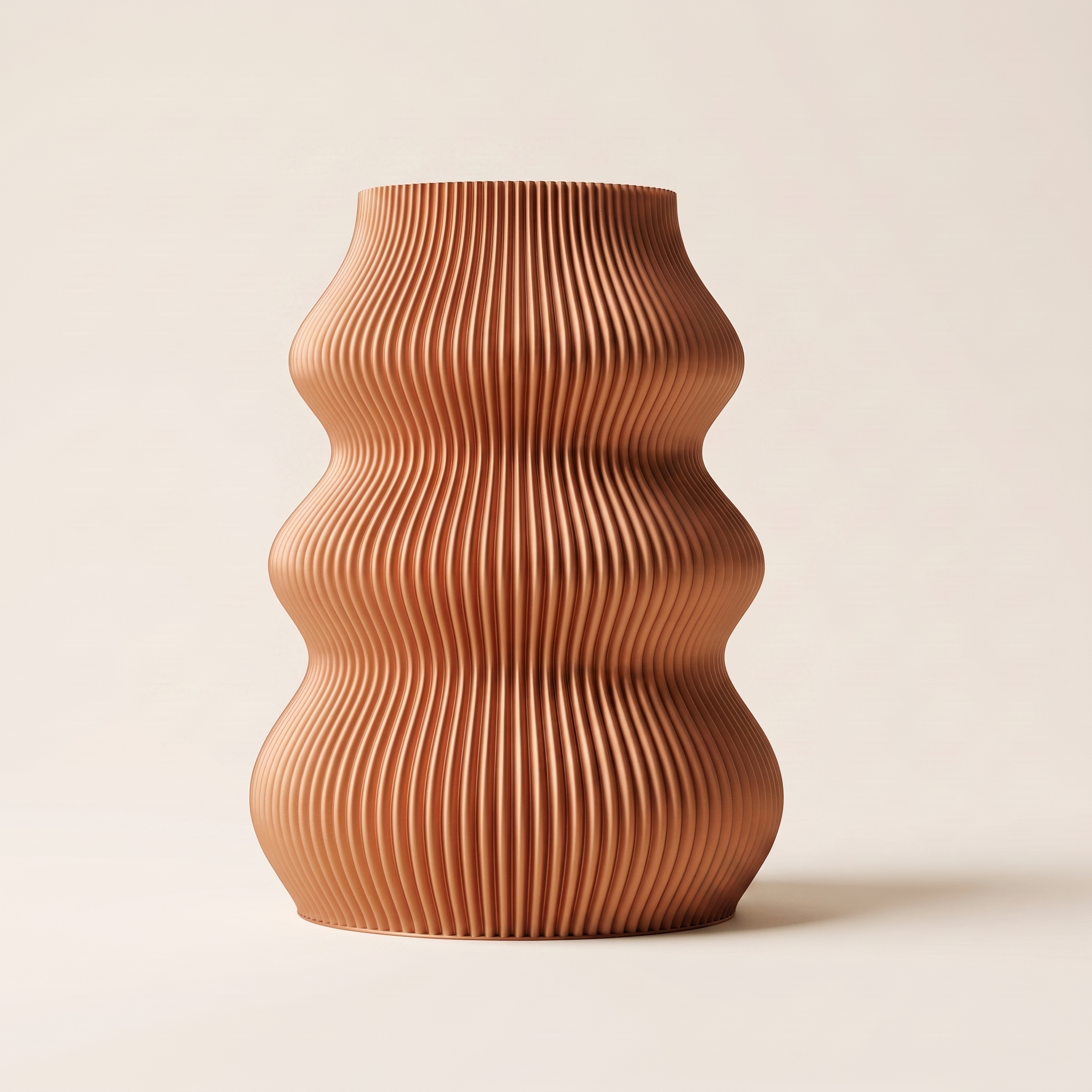 Isla vase in Copper — metallic silk 3D printed, made in Australia