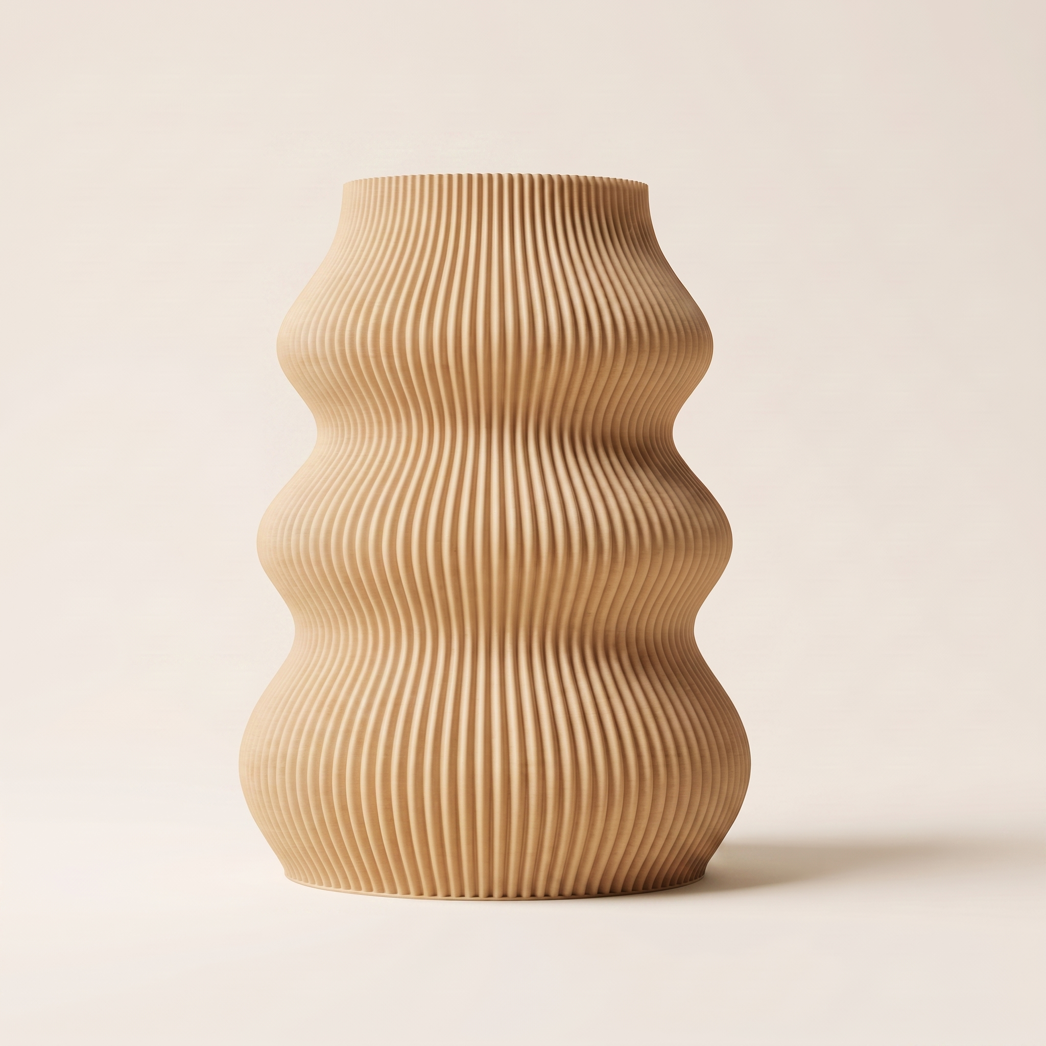 Isla vase in Natural Wood — matte wood-tone 3D printed, made in Australia