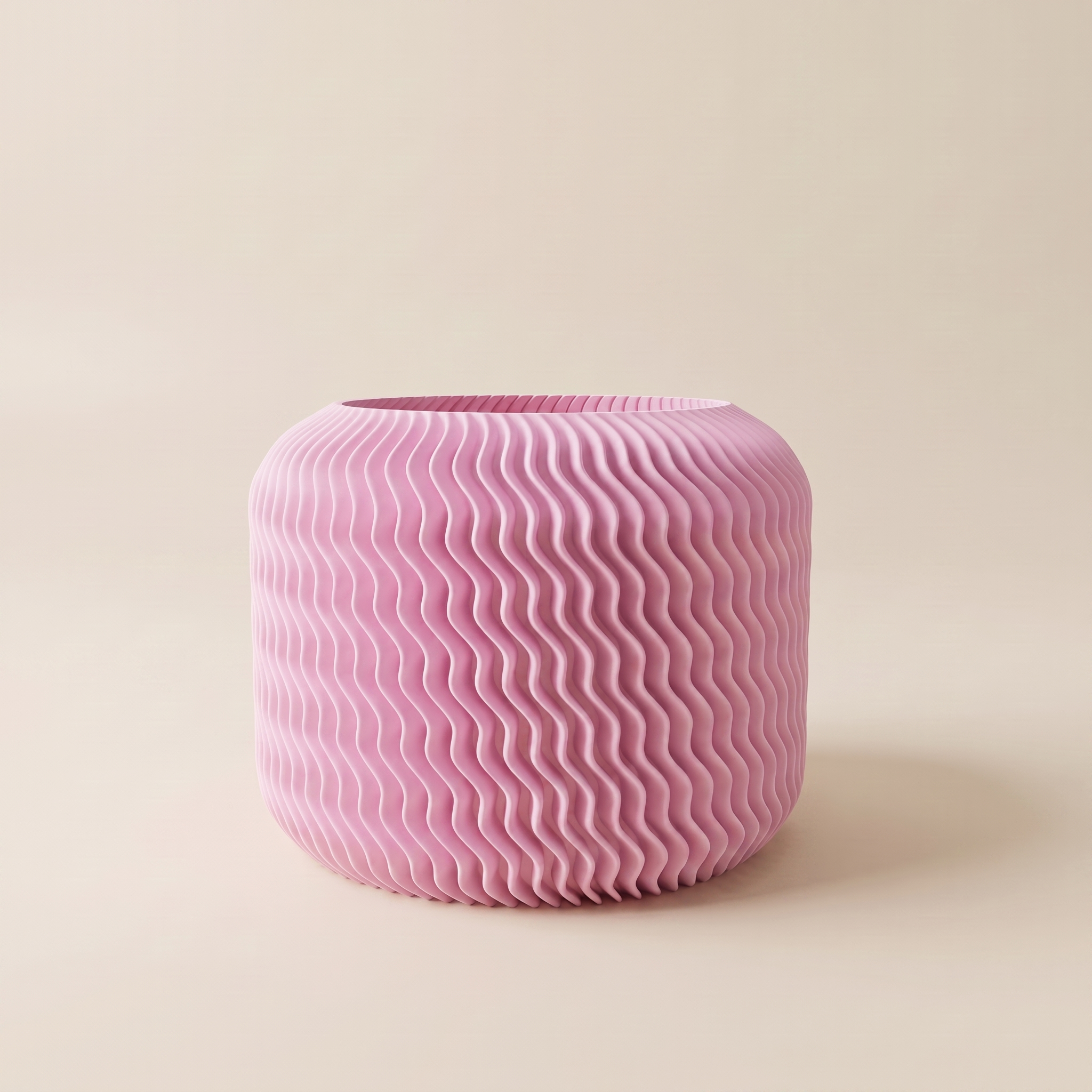 Malibu planter in Petal Pink — matte 3D printed, made in Australia