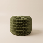 Malibu planter in Olive Green — matte 3D printed, made in Australia