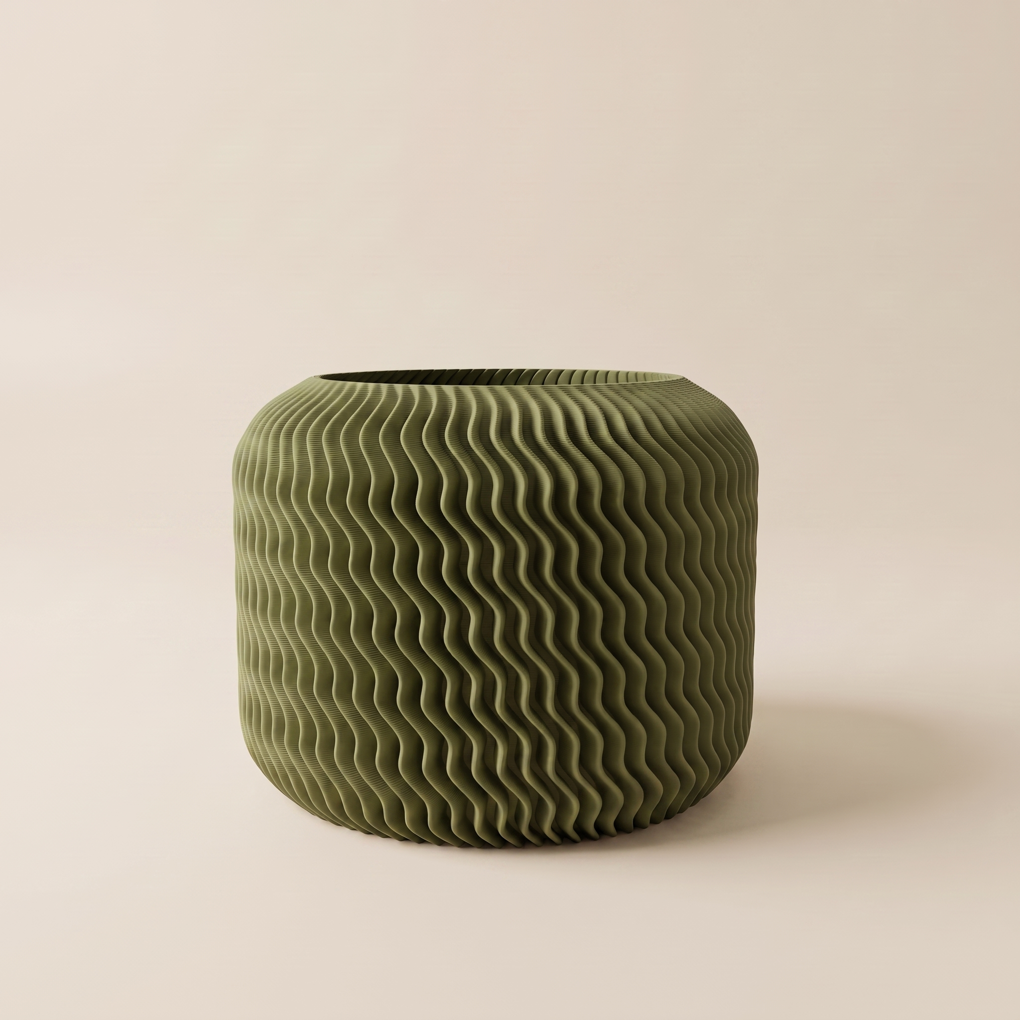 Malibu planter in Olive Green — matte 3D printed, made in Australia