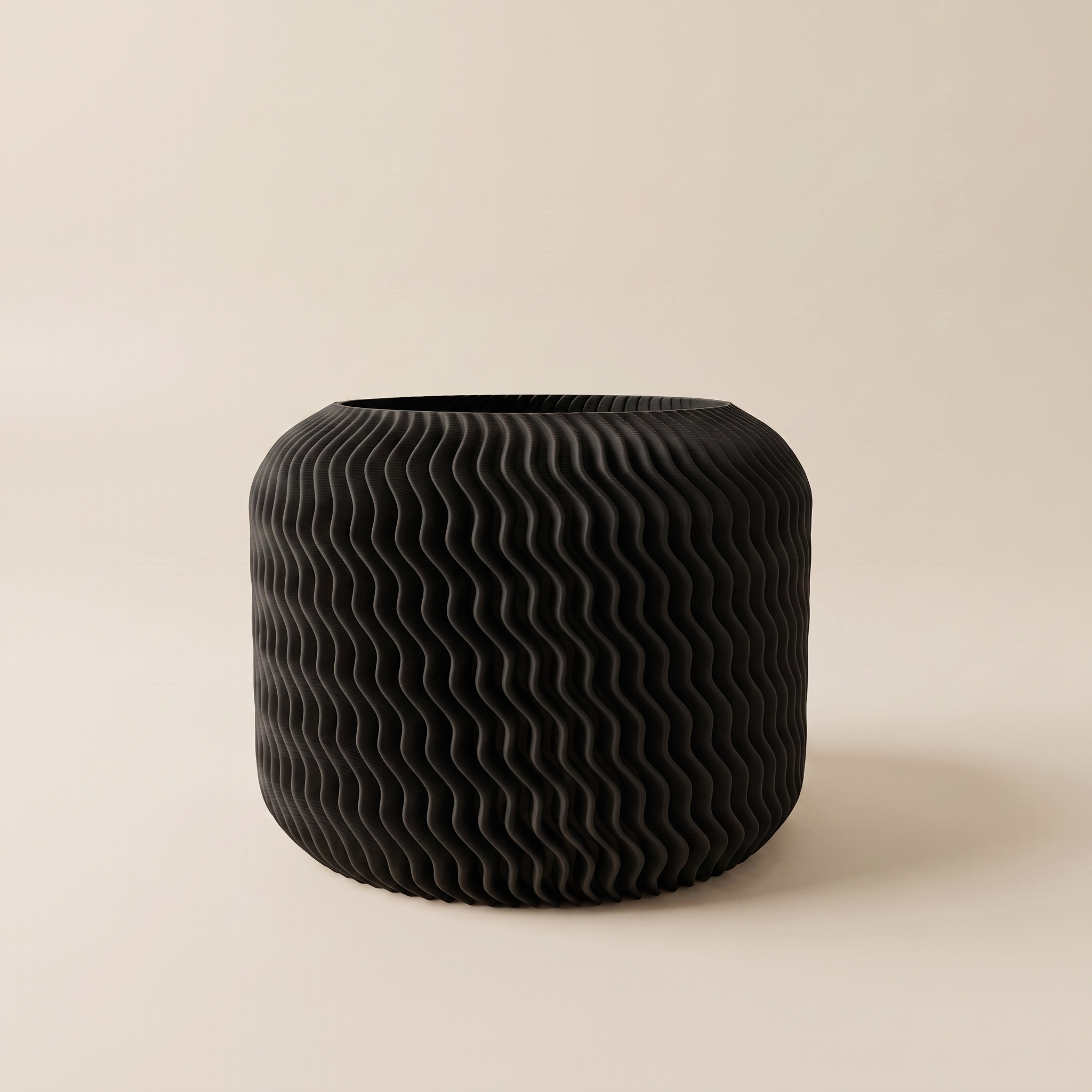 Malibu planter in Black — matte 3D printed, made in Australia