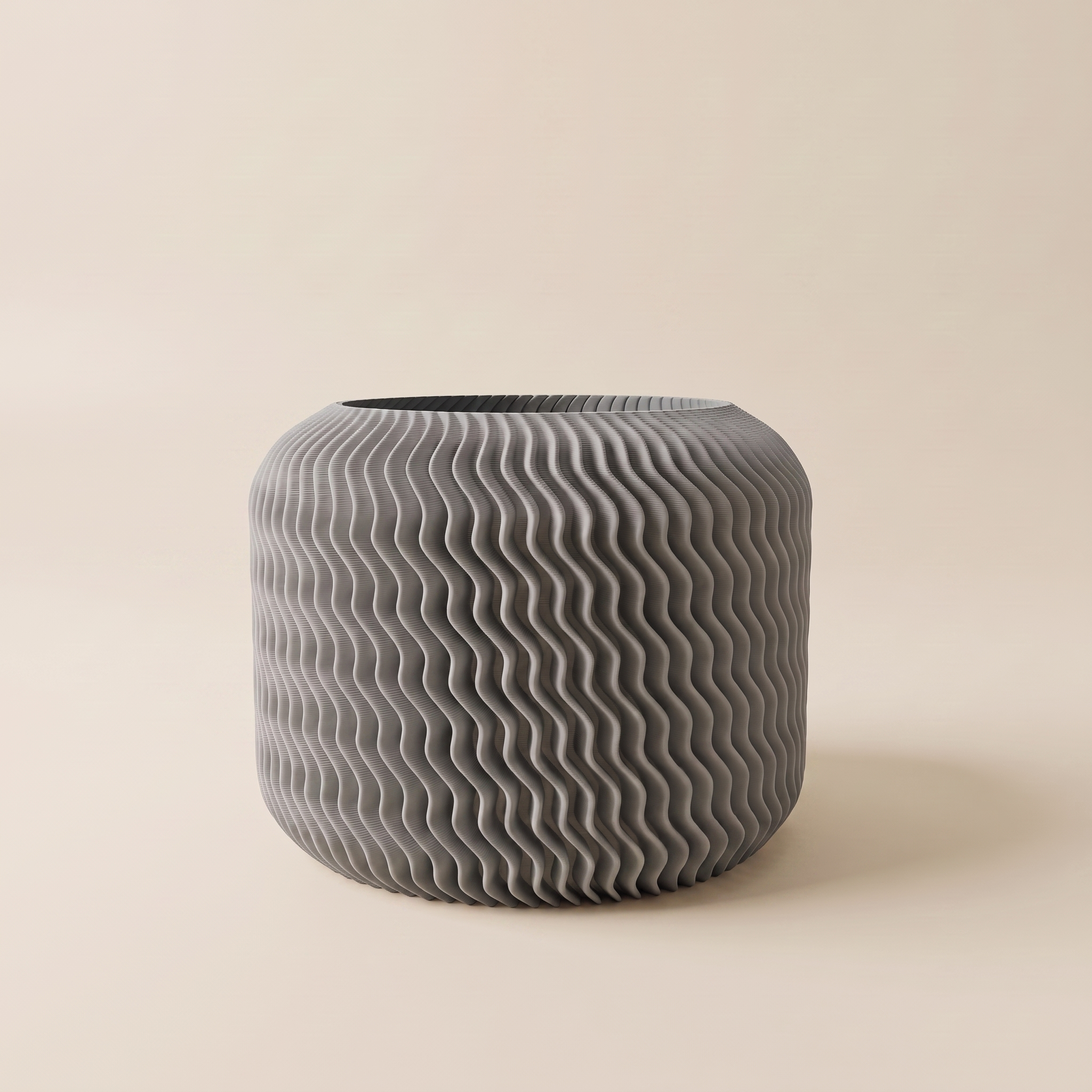 Malibu planter in Grey — matte 3D printed, made in Australia
