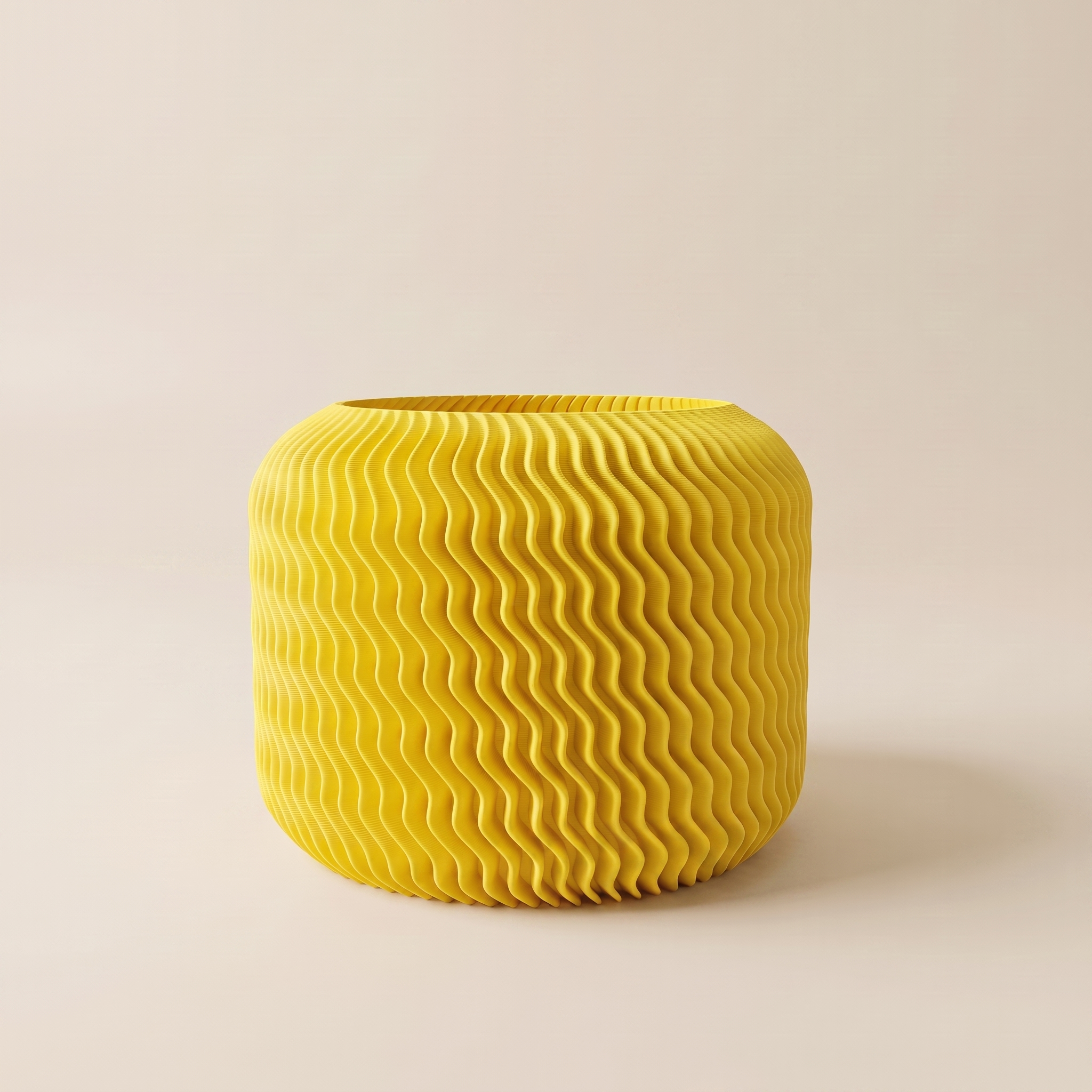 Malibu planter in Yellow — matte 3D printed, made in Australia