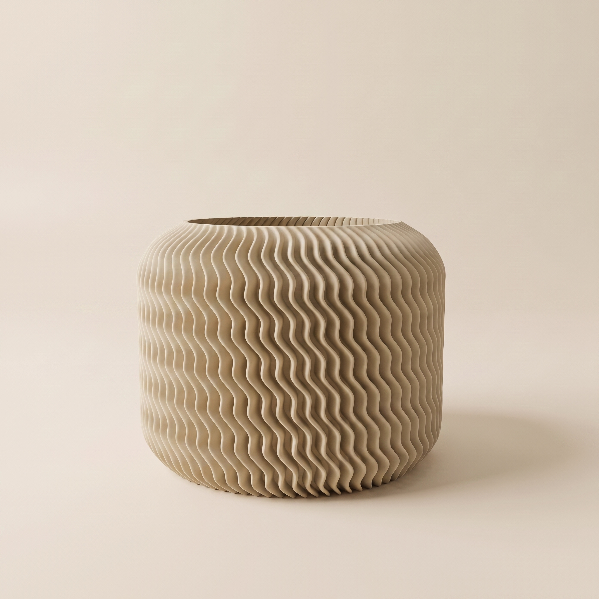 Malibu planter in Khaki — matte 3D printed, made in Australia