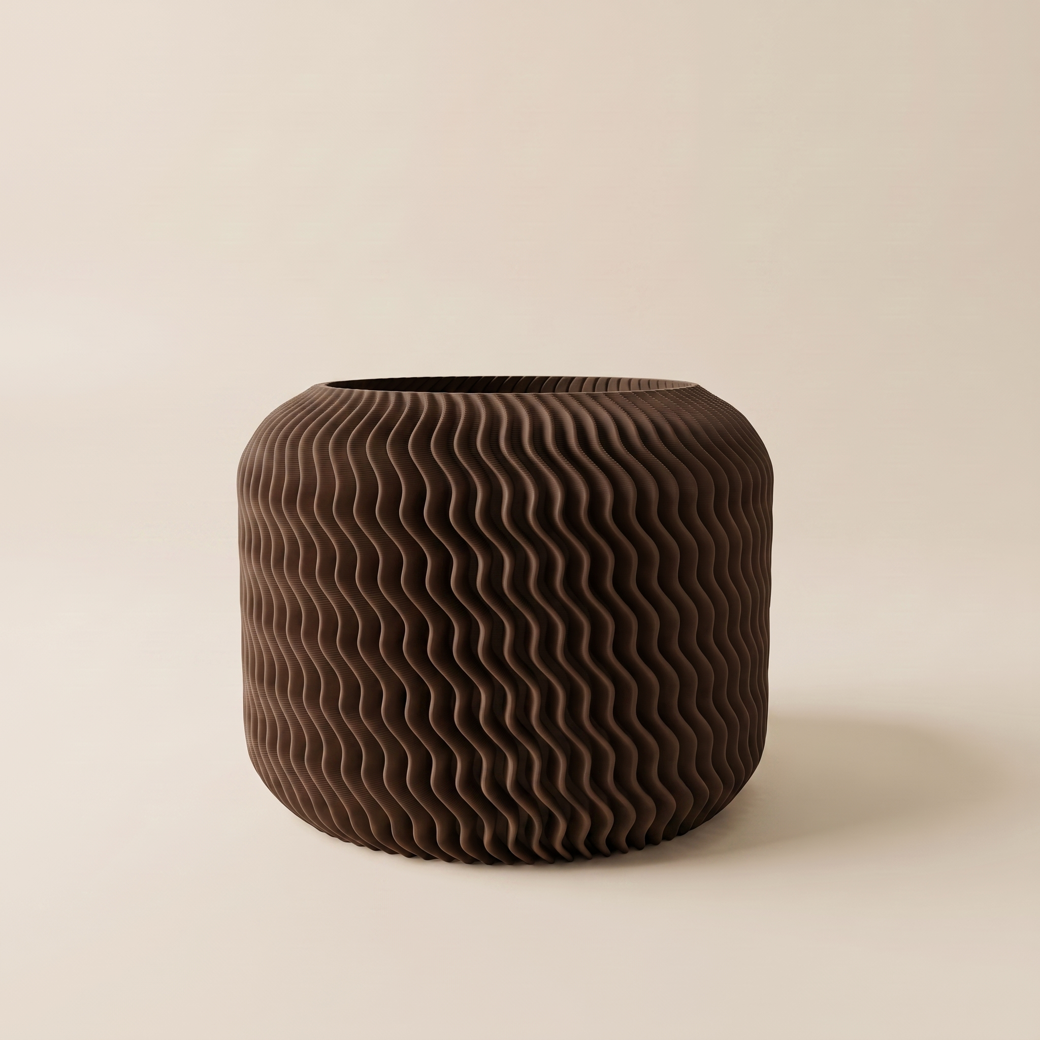 Malibu planter in Brown — matte 3D printed, made in Australia