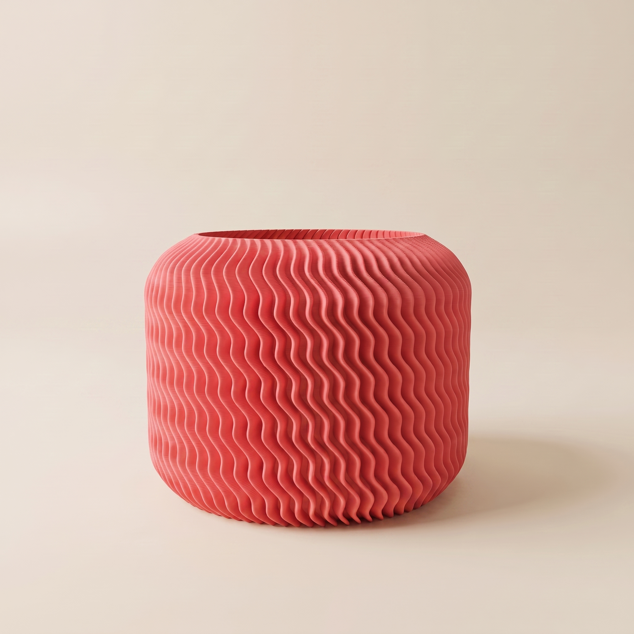 Malibu planter in Strawberry Red — matte 3D printed, made in Australia