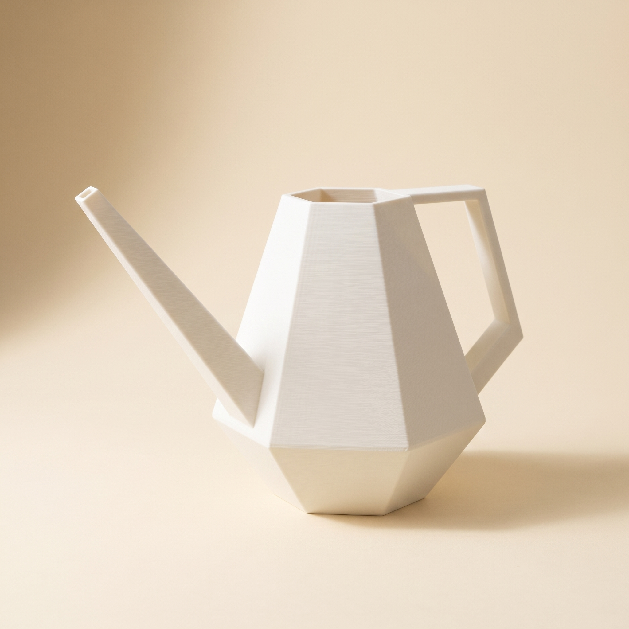 Facet Watering Can - White