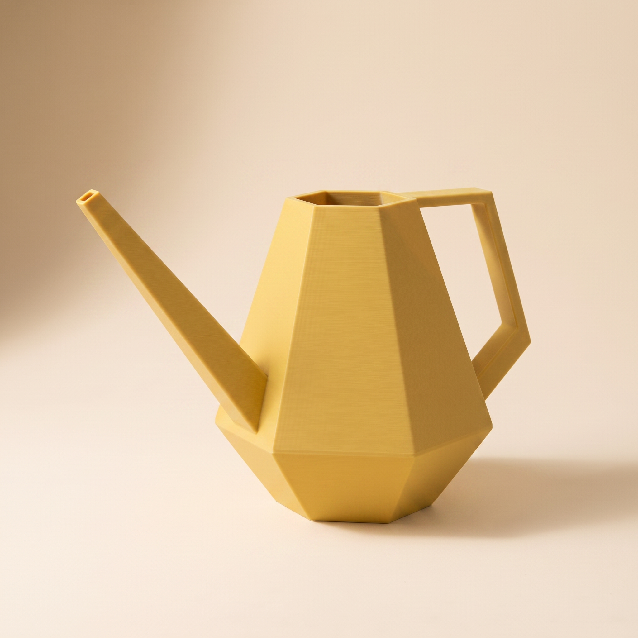 Facet Watering Can - Almond Yellow
