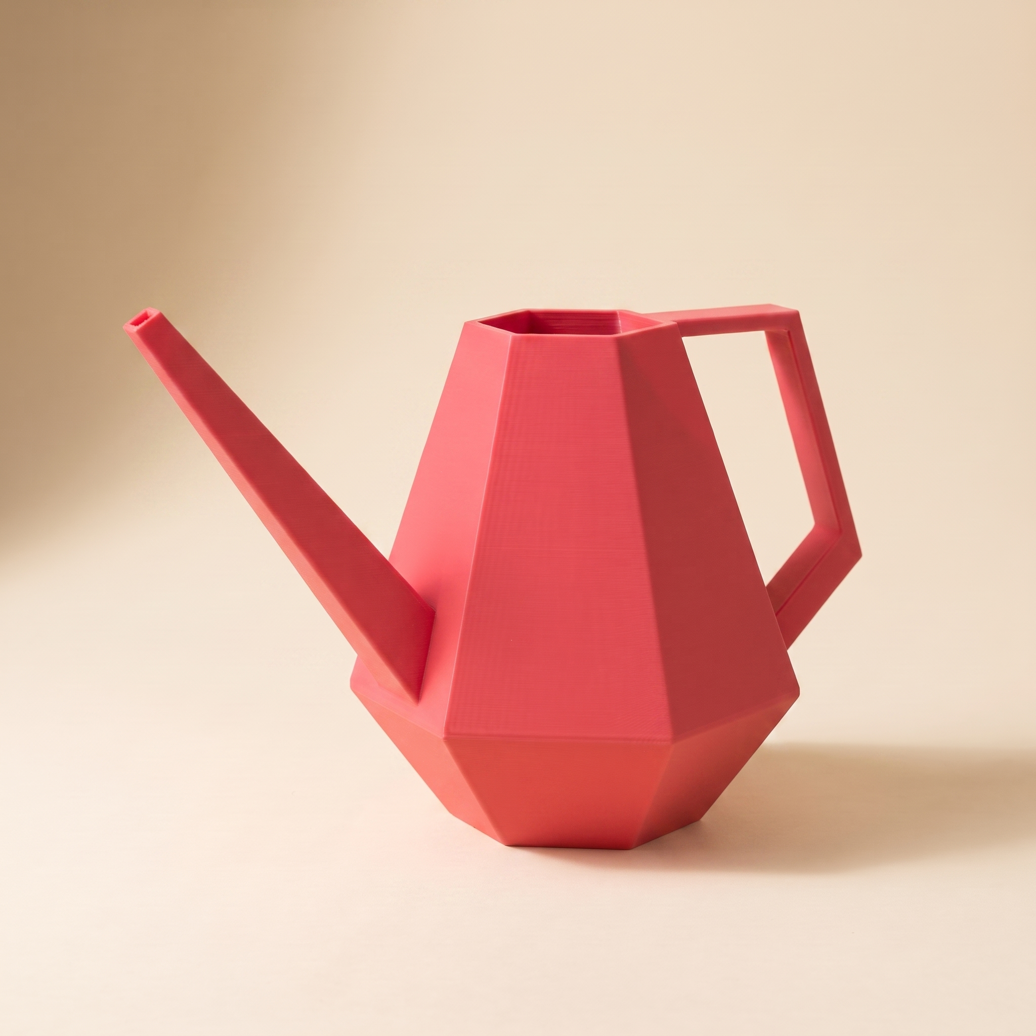 Facet Watering Can - Strawberry Red