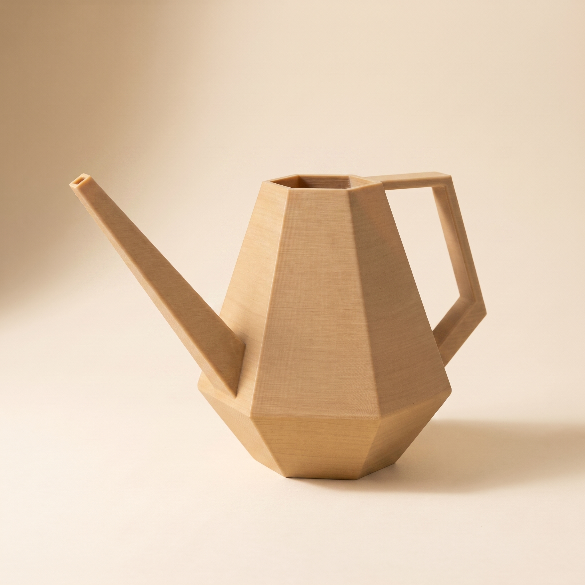 Facet Watering Can - Natural Wood