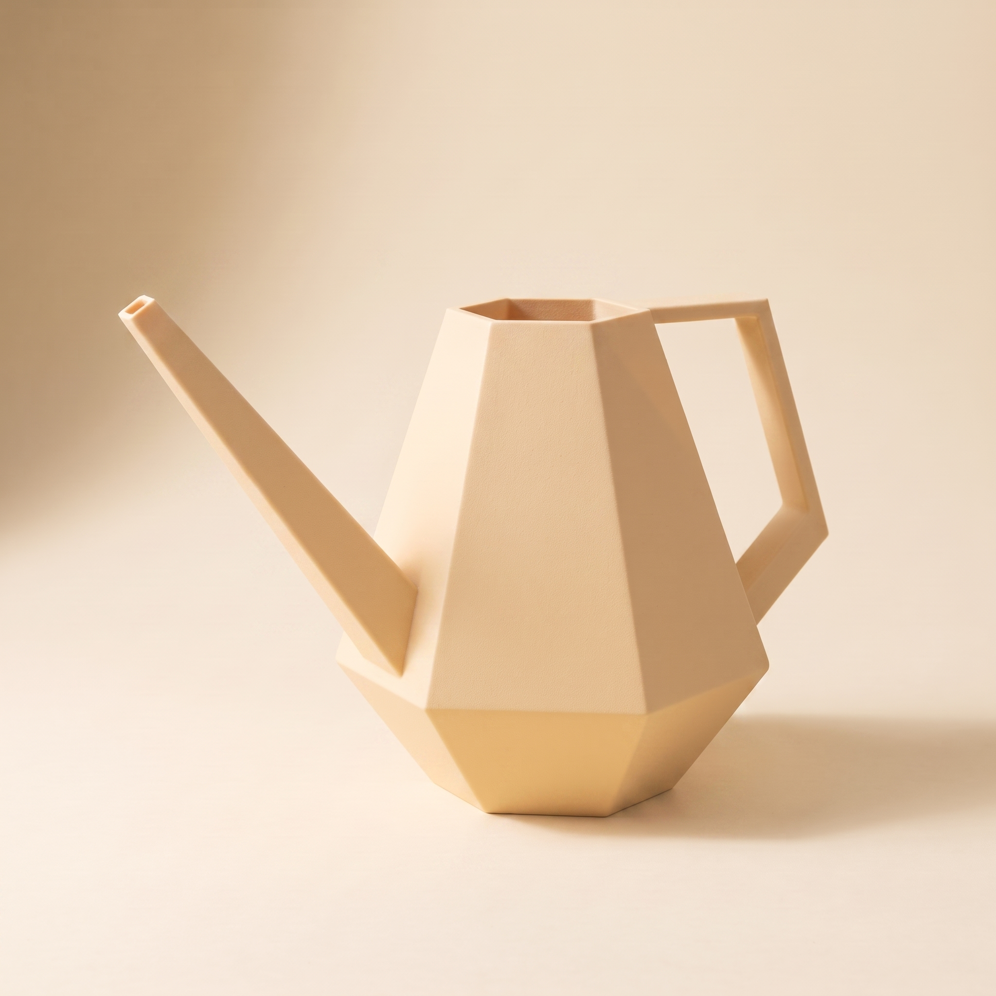 Facet Watering Can - Beige